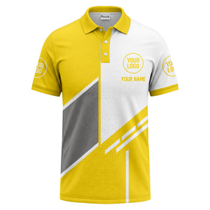 modern diagonal stripe custom logo men's golf polo shirt