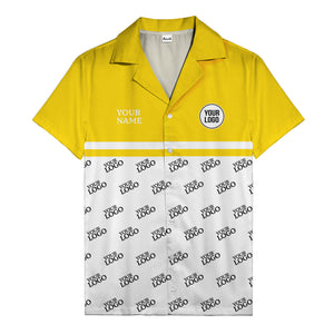 monochrome custom logo repeat hawaiian shirt for men