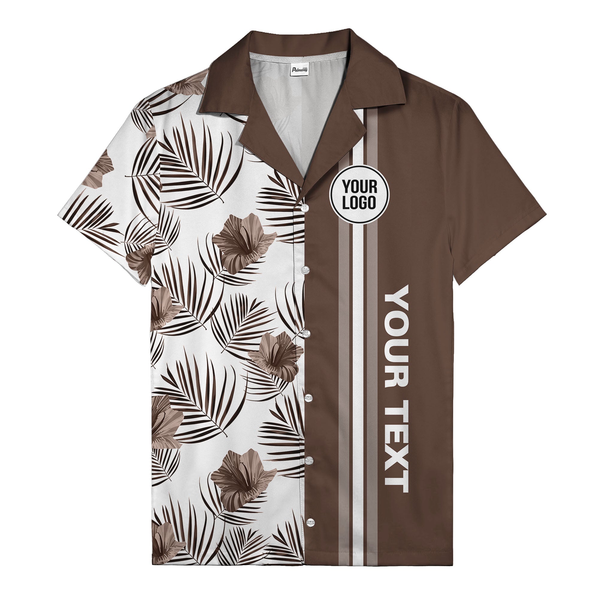 jet black monochrome tropical floral leaves hawaiian shirt for men