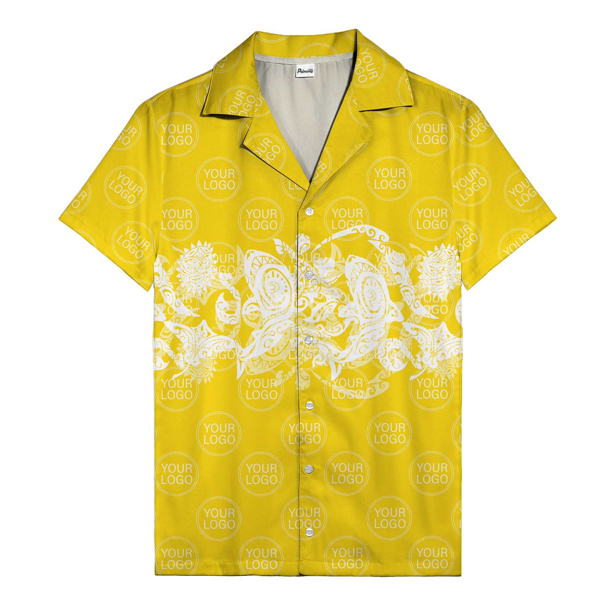 monochrome tribal turtle & sun motifs heritage hawaiian shirt