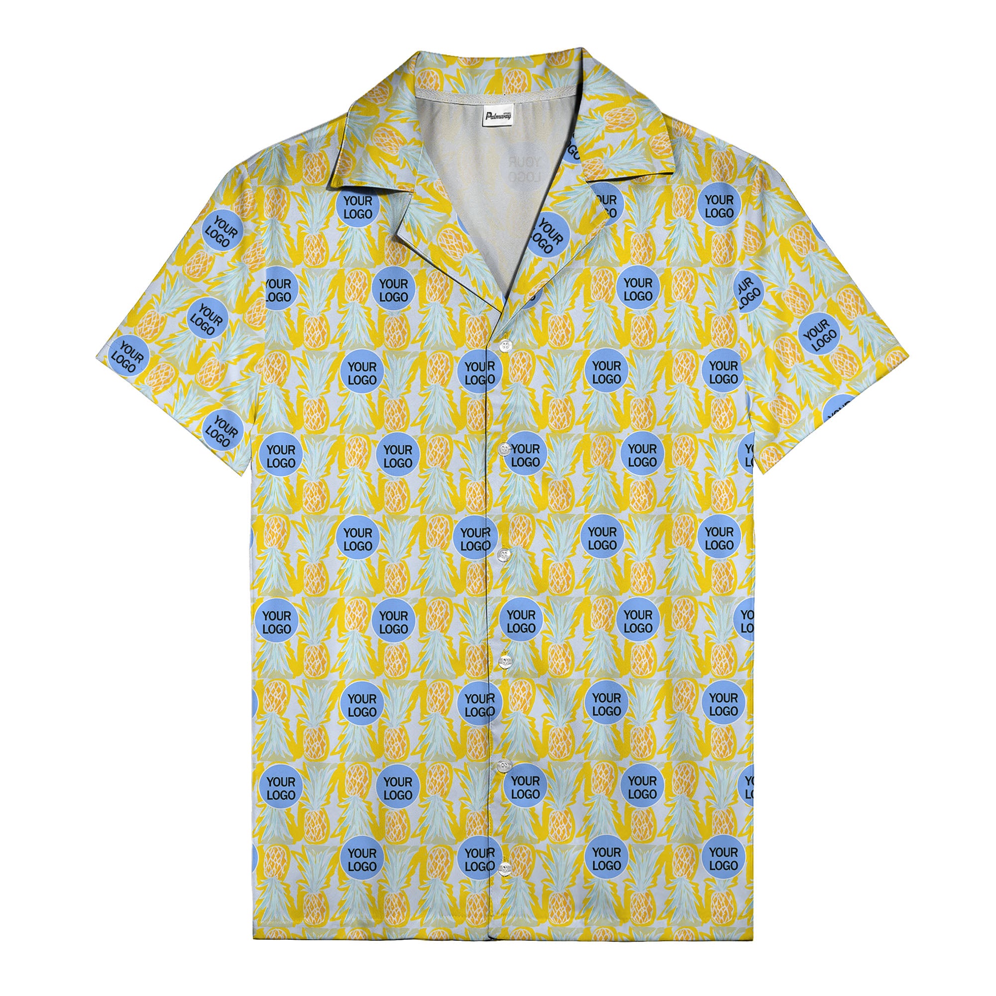pineapple repeat & custom logo aloha hawaiian shirt