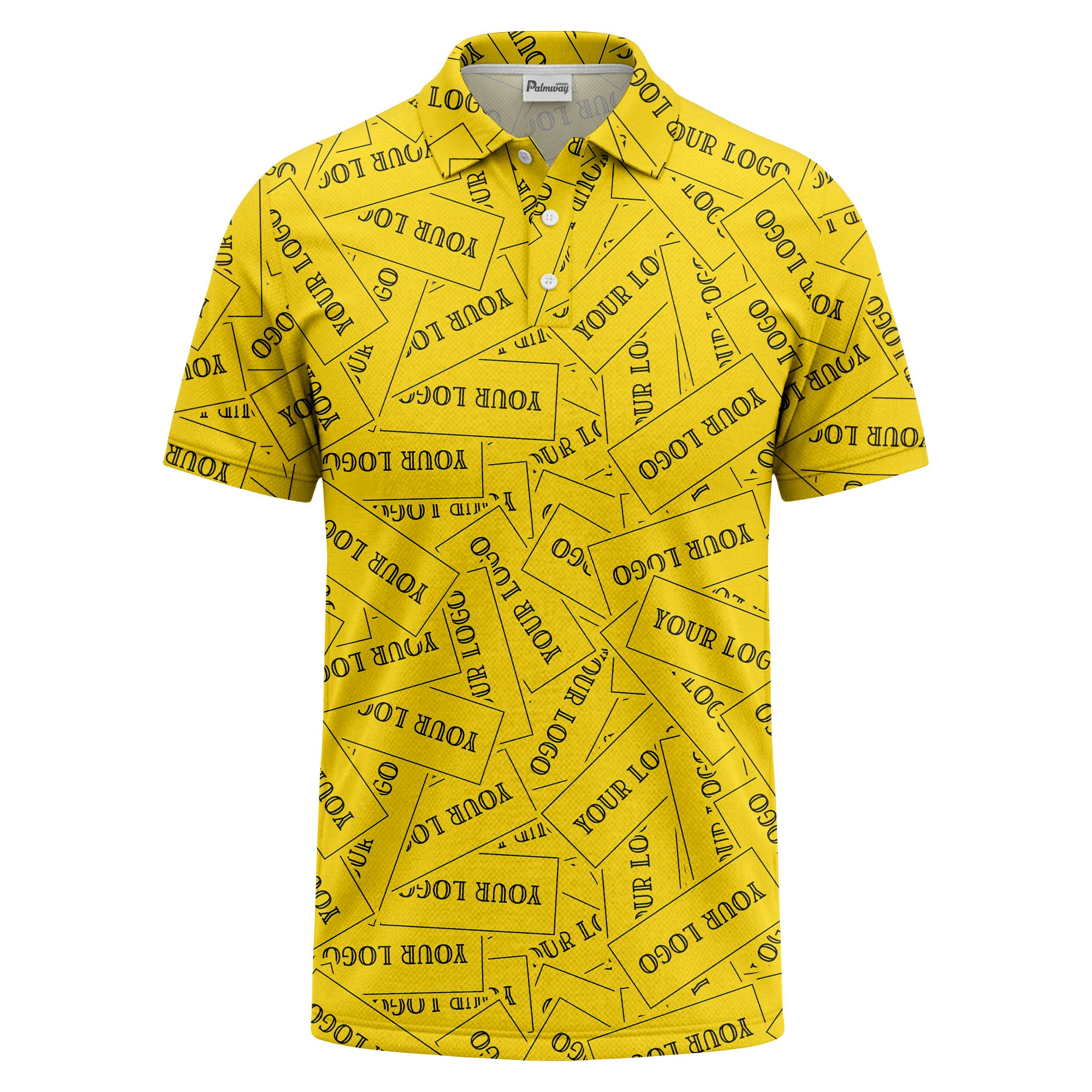 repeat your logo on black ground custom polo shirt