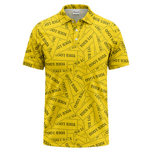 repeat your logo on black ground custom polo shirt