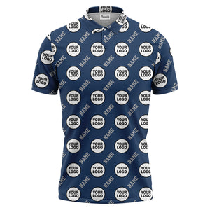 repeating geometric circle logo graphic polo shirt - custom branding available