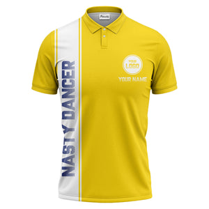 repeating logo & custom text illustration polo shirt for team sports
