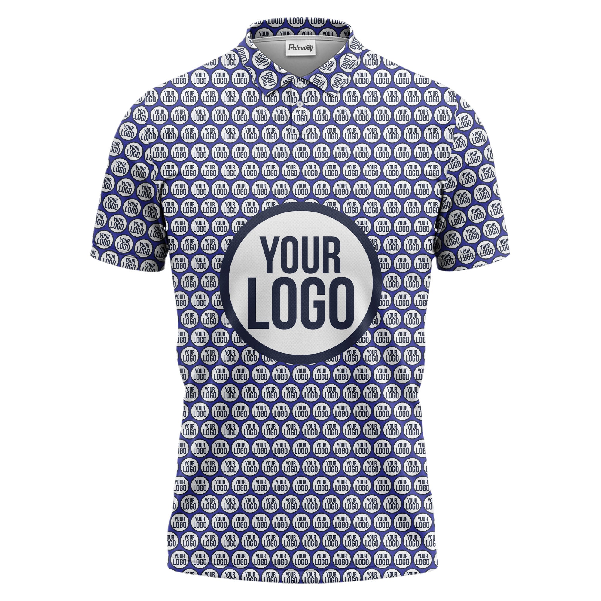 Repeating Personalized Logo Polo Shirt With Custom Text & Illustrated Icons