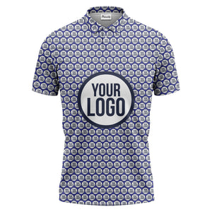 Repeating Personalized Logo Polo Shirt With Custom Text & Illustrated Icons