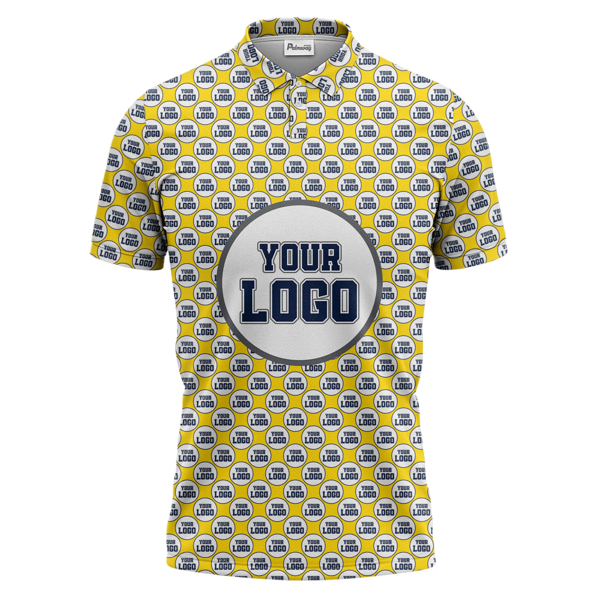 Repeating Personalized Logo Polo Shirt With Custom Text & Illustrated Icons