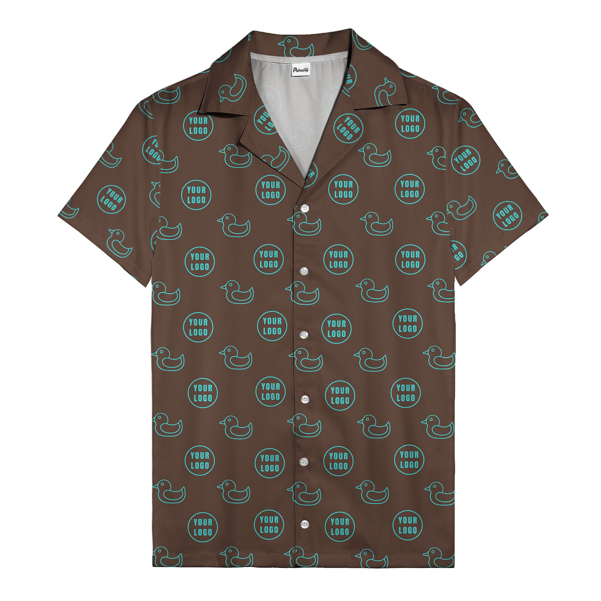 rubber duck & custom logo repeat pattern hawaiian shirt