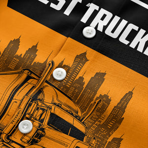 semi-truck cityscape hawaiian shirt for road-warrior professionals