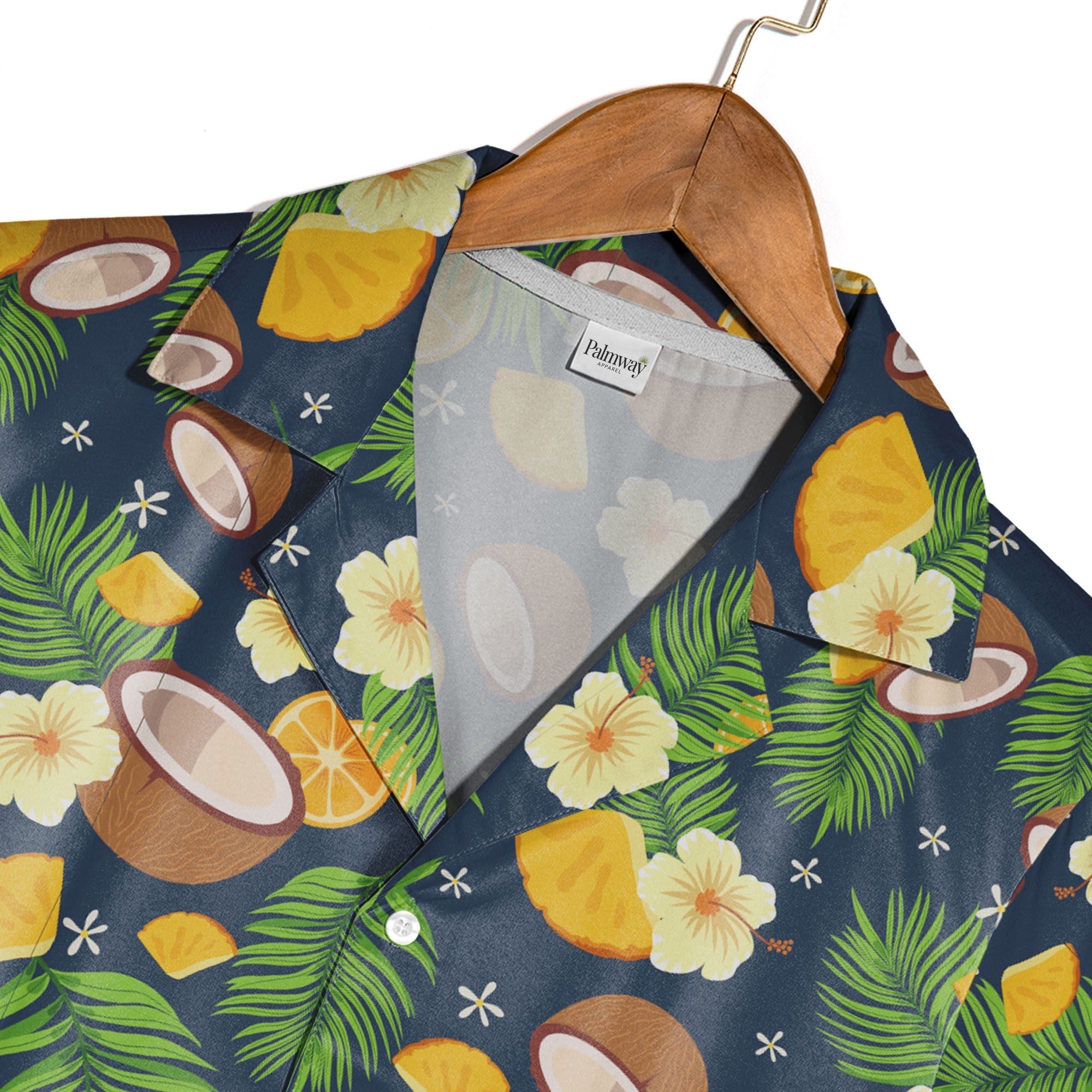 Sky Blue Hibiscus Beach Ball Hawaiian Shirt with Palm Fronds and Sun