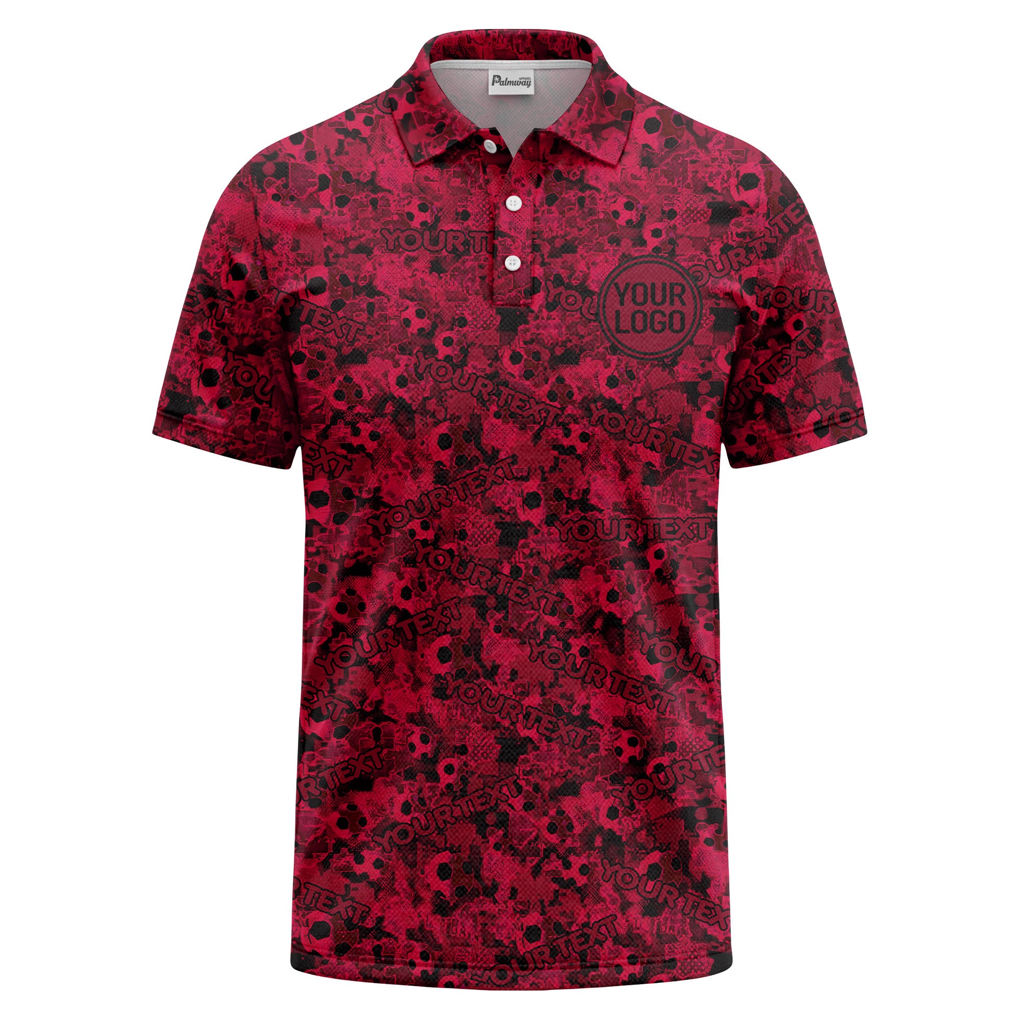 soccer ball camouflage custom logo polo shirt for men