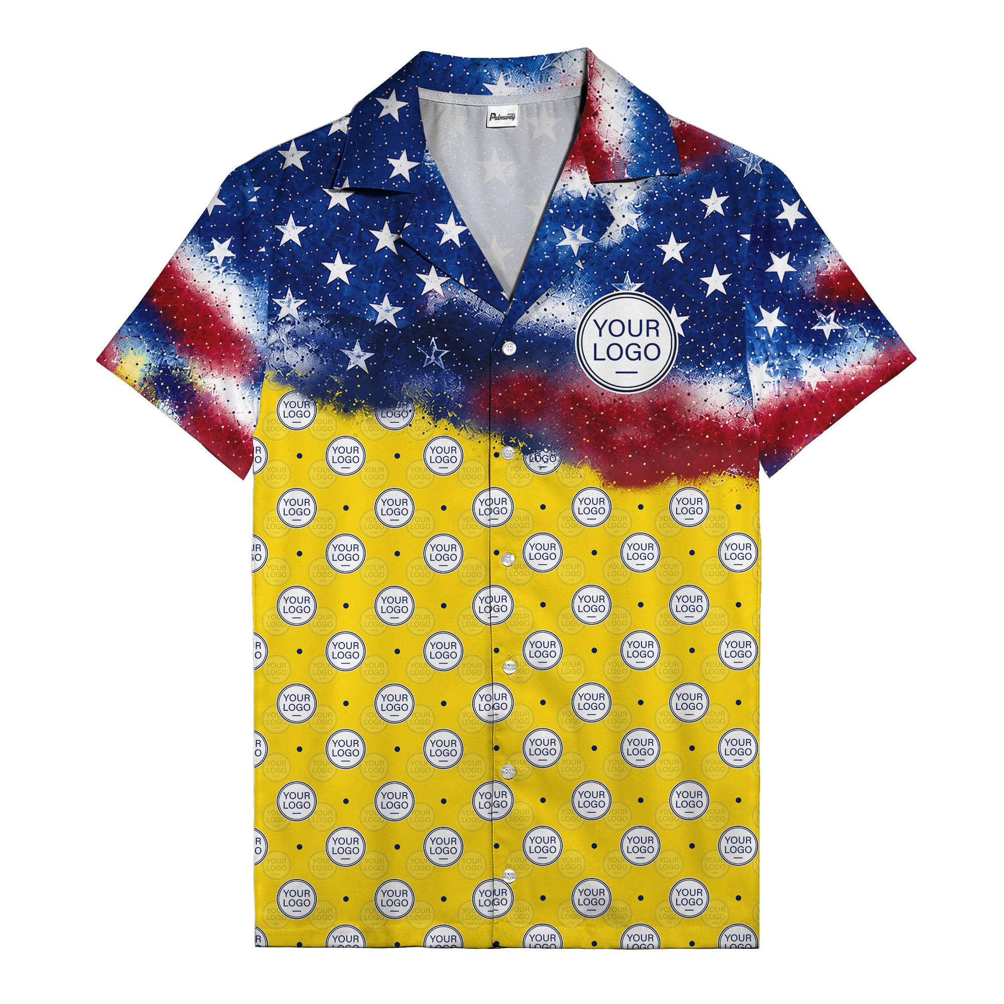 stars & stripes american flag custom logo patriotic hawaiian shirt
