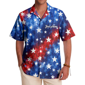stars & stripes american flag patriotic hawaiian shirt for men