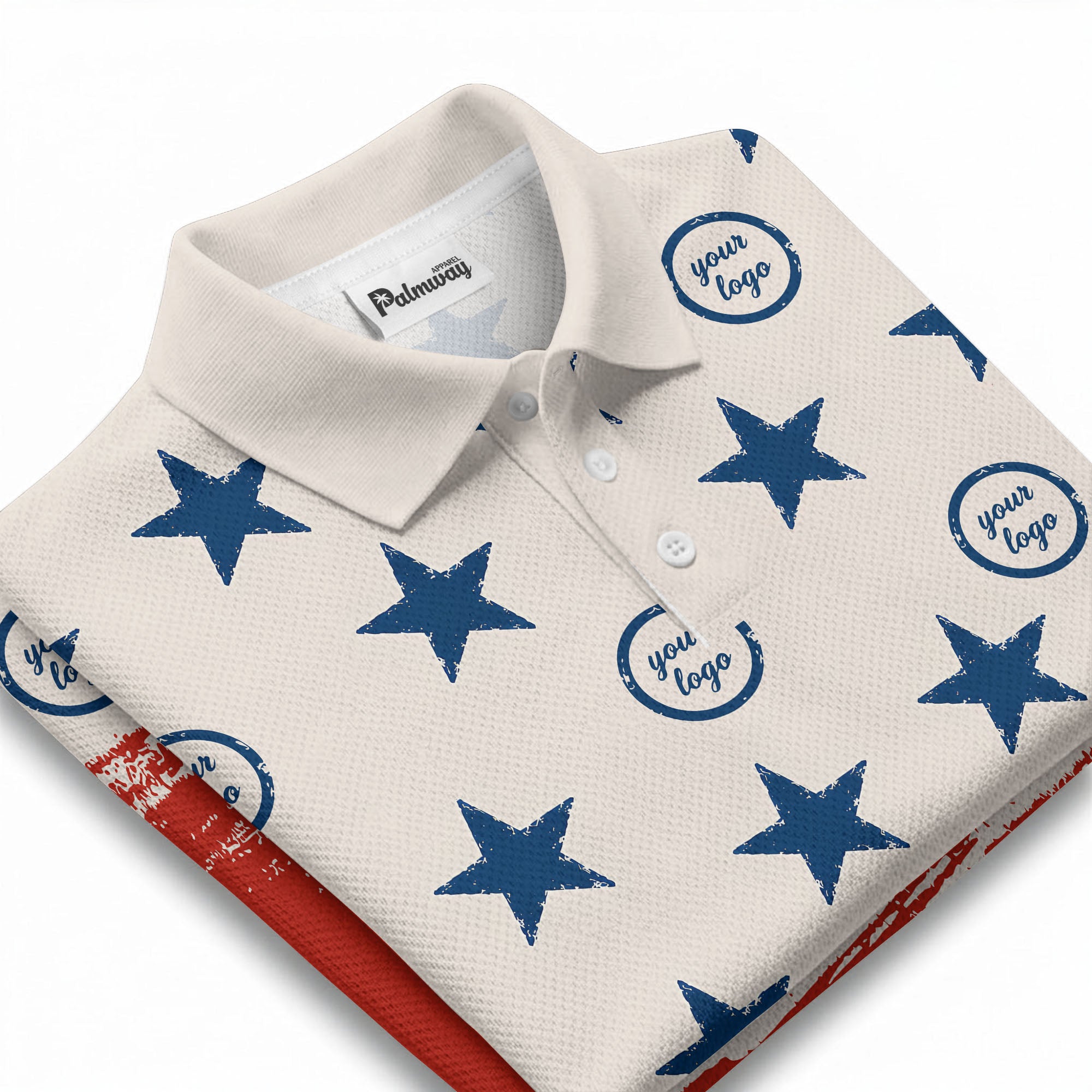 stars & stripes patriotic eagle polo shirt navy blue custom logo