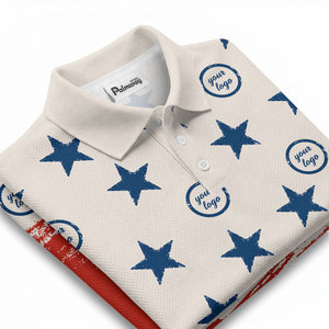 stars & stripes patriotic eagle polo shirt navy blue custom logo