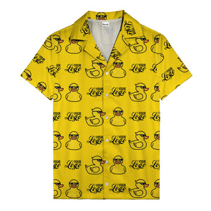 sunglassed rubber ducky parade custom logo hawaiian shirt