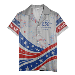 usa 250th anniversary fireworks hawaiian shirt, patriotic aloha button down shirt