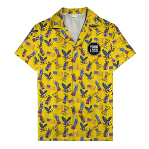 vintage 50s bald eagles & statue of liberty golf hawaiian shirt