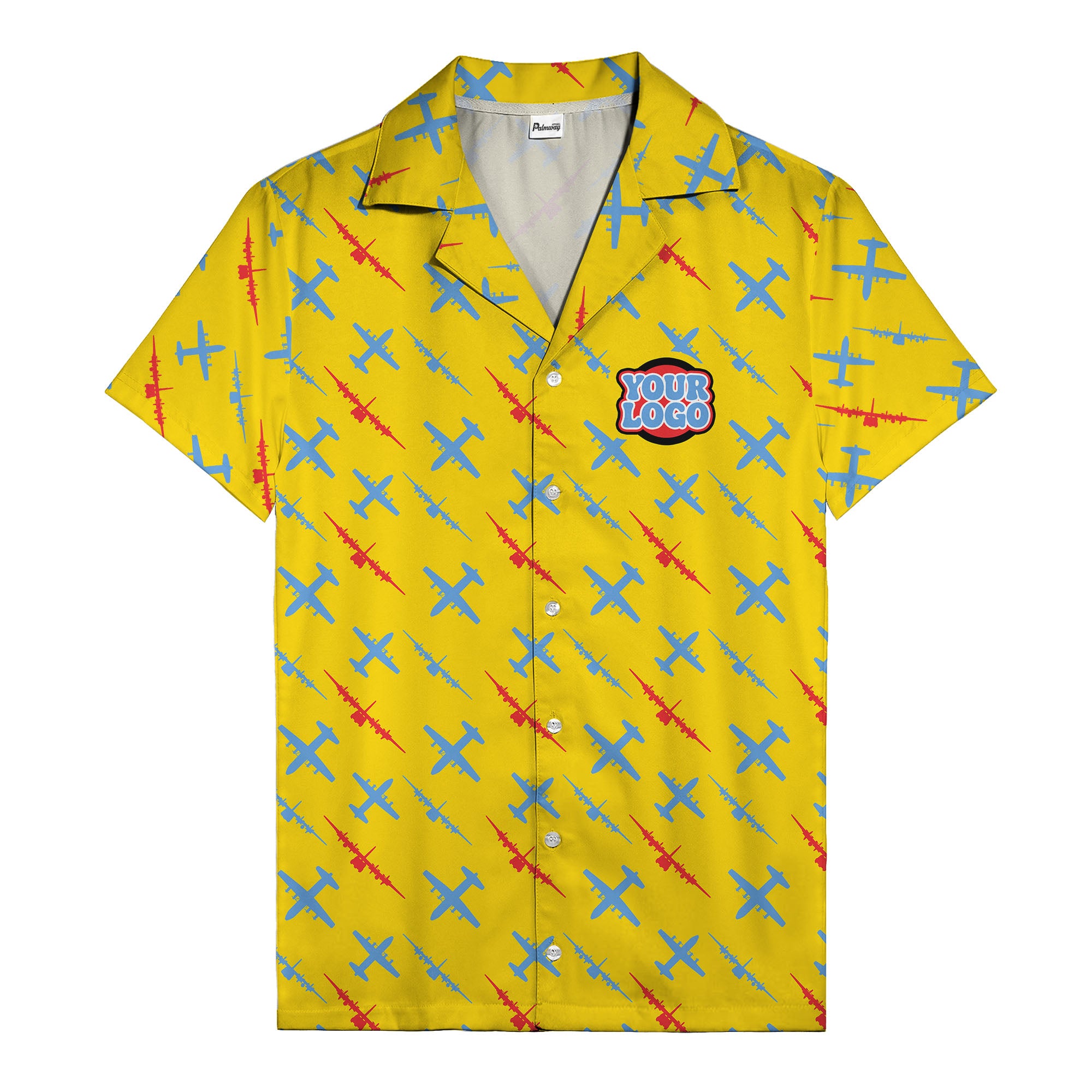 vintage airplane repeat pattern hawaiian shirt for aviation fans