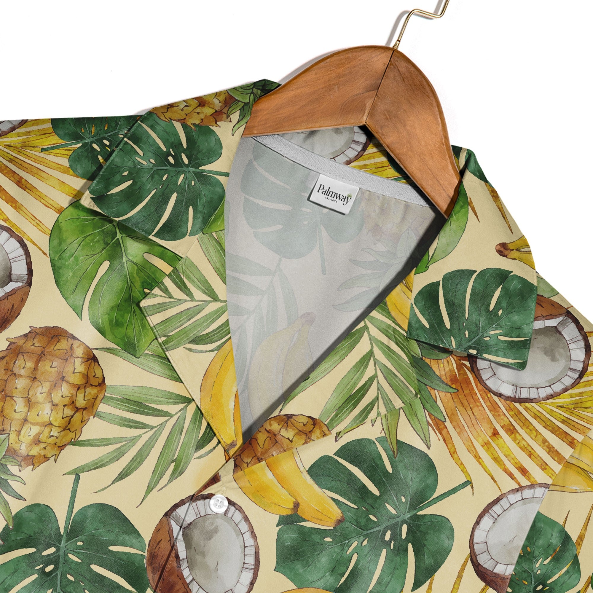 Watercolor Pineapple Hawaiian Shirt with Bananas and Coconuts