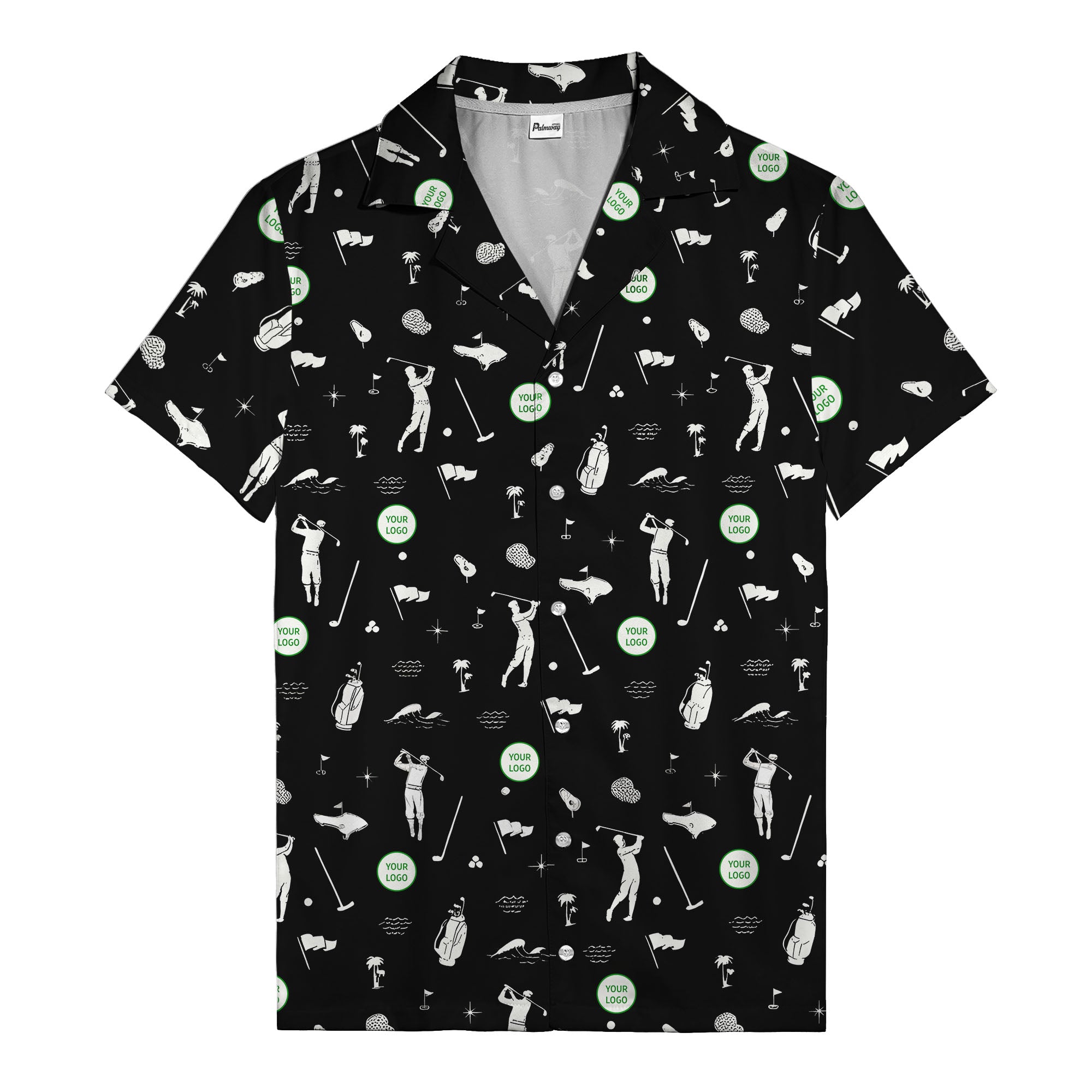 Whimsical Golfers Palm Wave Hawaiian Shirt Aloha Button Down Shirt