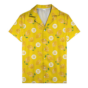 zesty lemon watercolor lemon slices & leaf hawaiian shirt