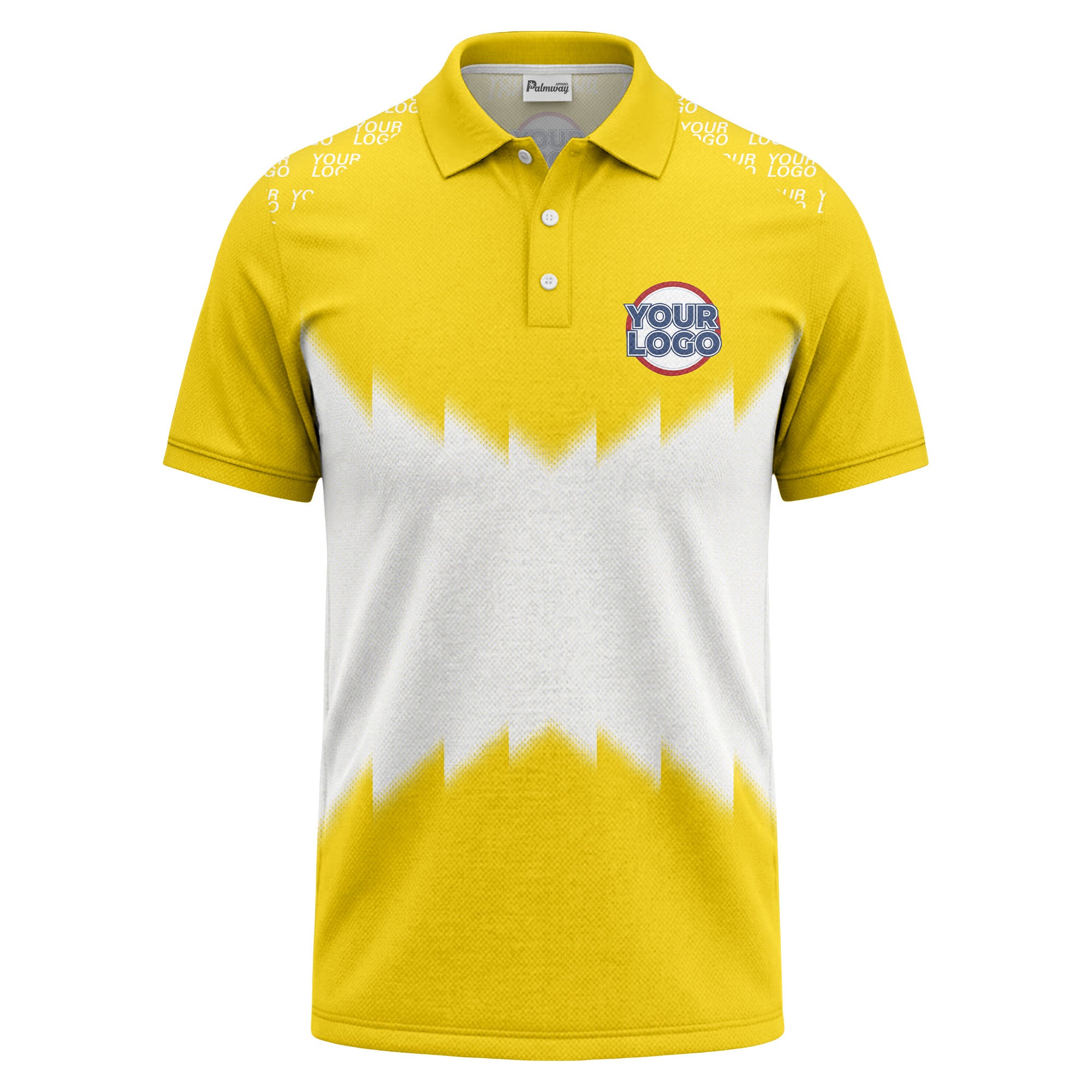 zigzag gradient custom logo polo shirt for men