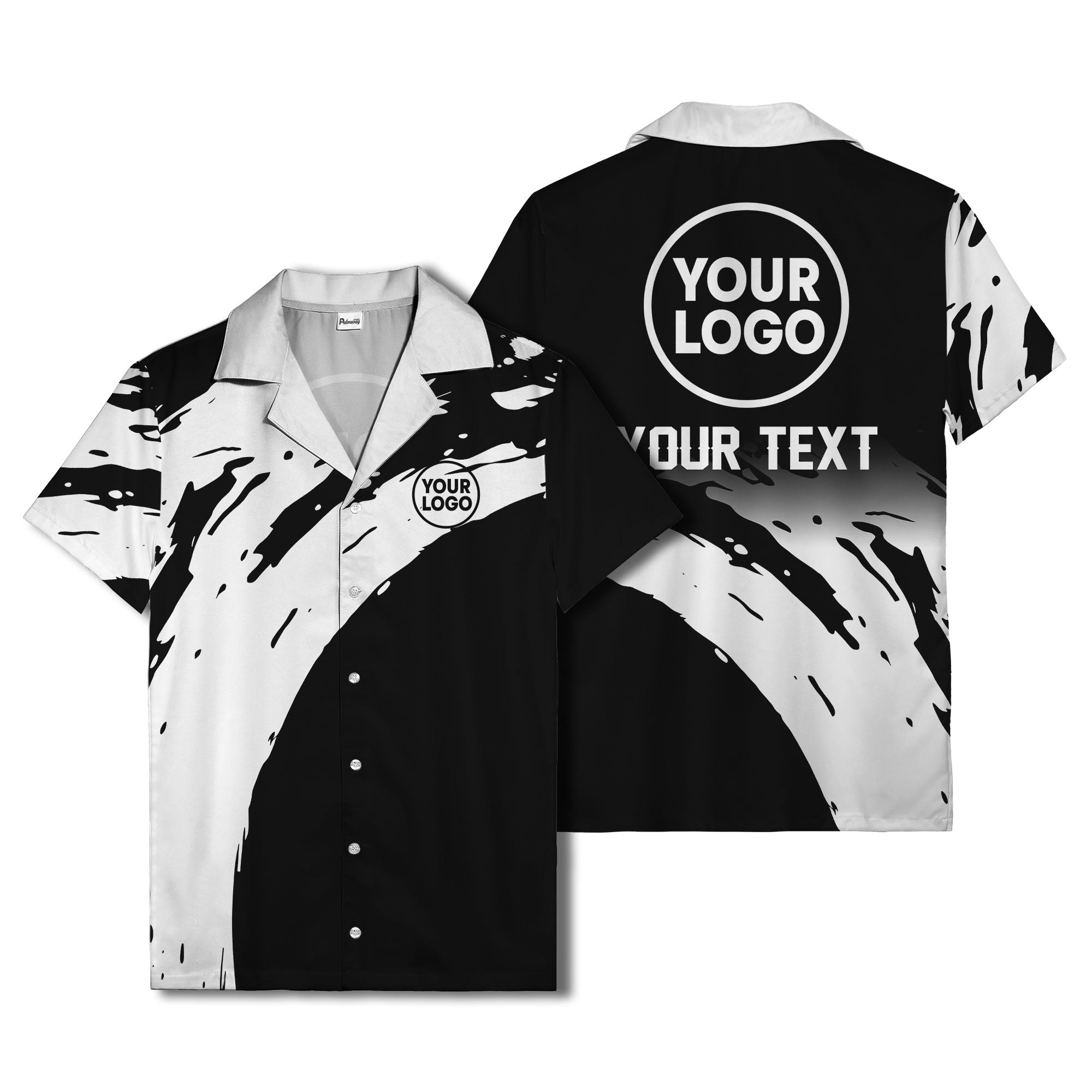 abstract paint splash modern art hawaiian shirt for men