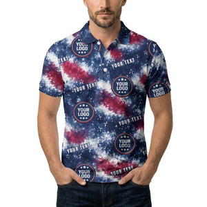 american flag stars & stripes patriotic polo shirt for men