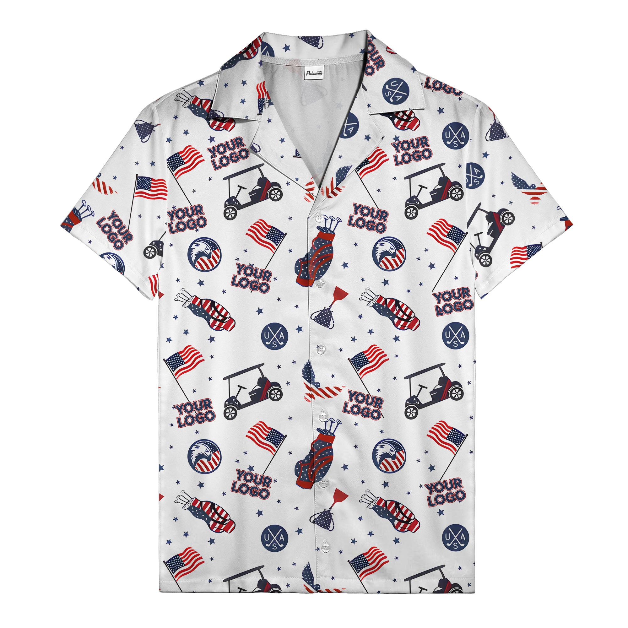 american golf flags bald eagles golf carts hawaiian shirt for men