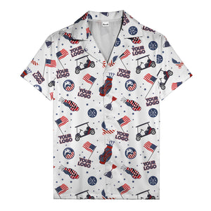 american golf flags bald eagles golf carts hawaiian shirt for men