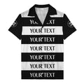 bold horizontal stripes customizable text hawaiian shirt for men