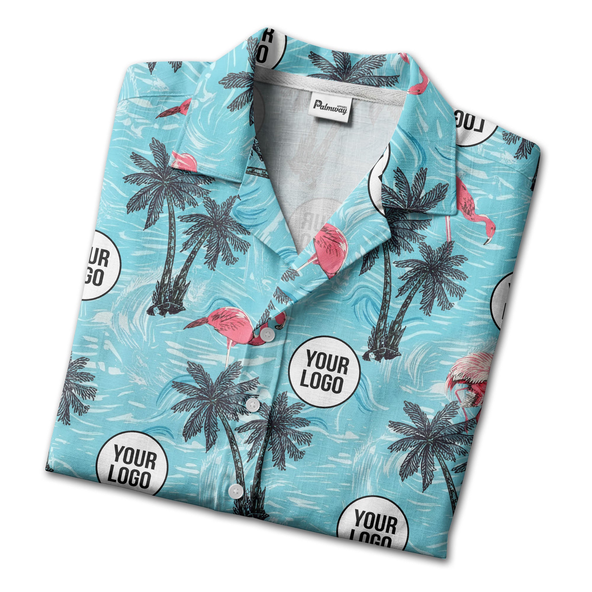 caribbean flamingos & palm trees vintage aloha hawaiian shirt