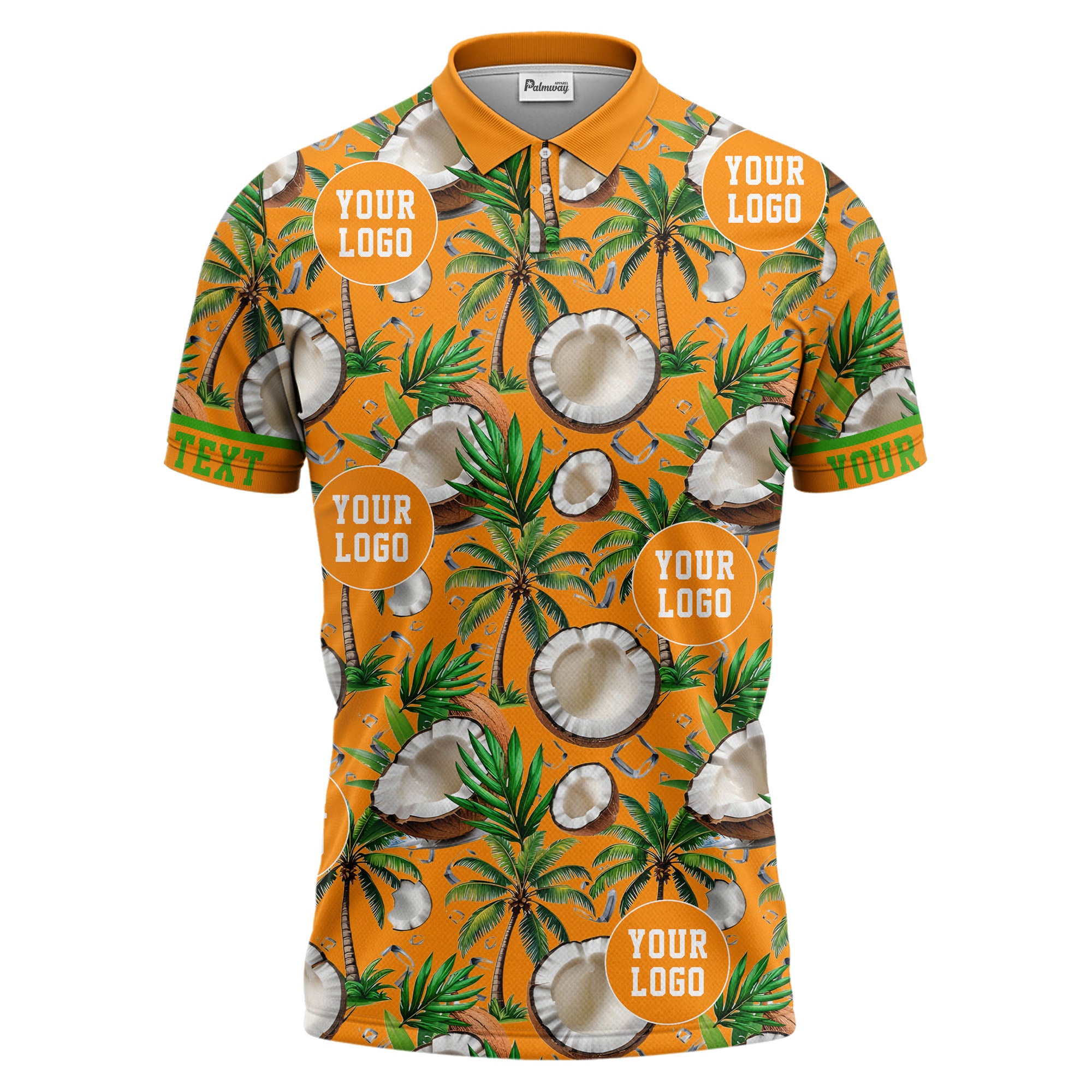 coconut palm trees ice cubes tropical black polo shirt for men