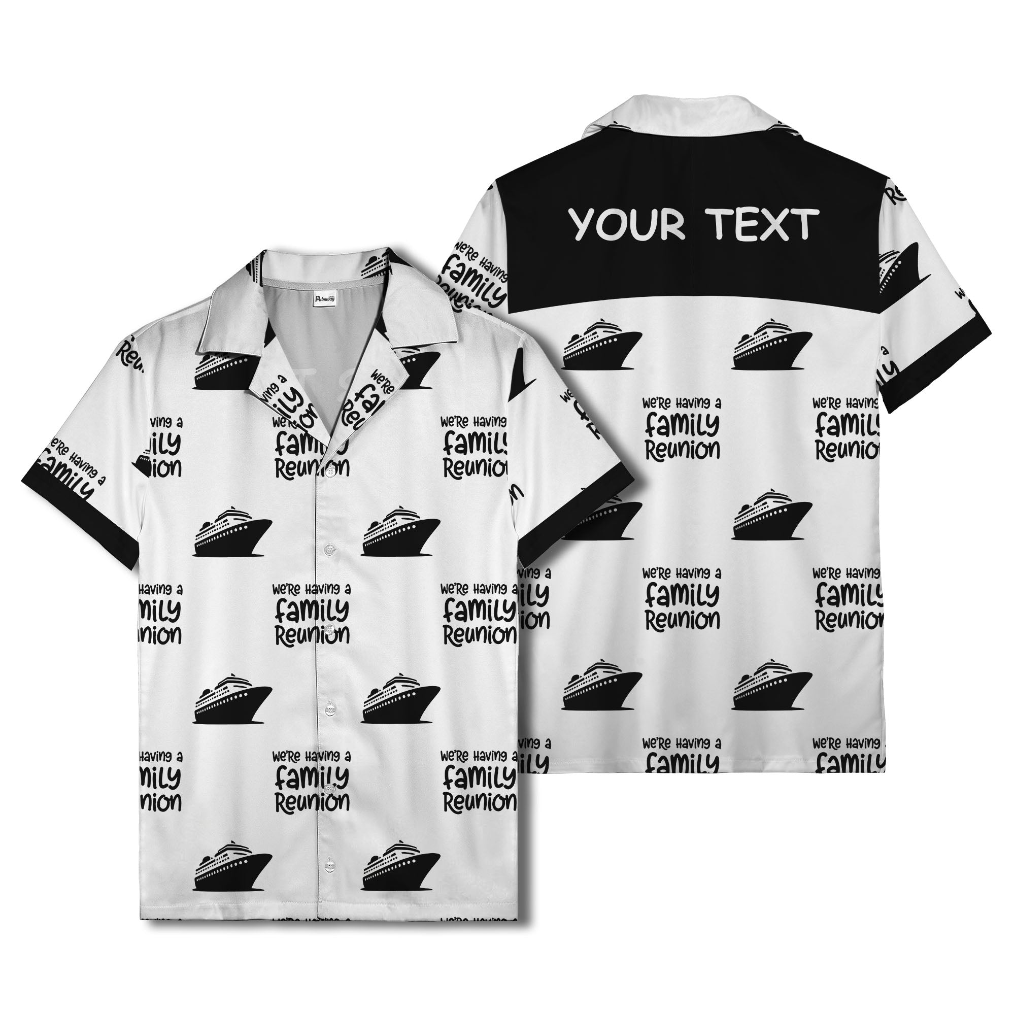 cruise ship silhouettes and family reunion text repeat hawaiian shirt
