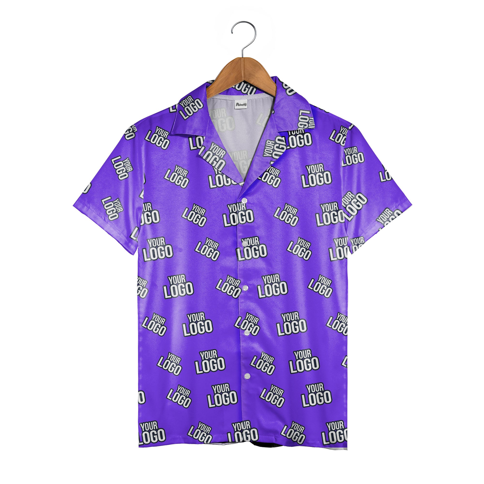 Custom Logo Hawaiian Shirt - Personalized Branded Repeating Text Pattern Design