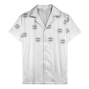 custom logo ombre gradient black white hawaiian shirt