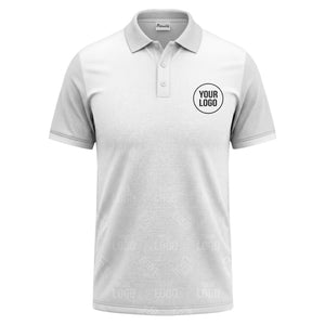 custom logo repeat gradient polo shirt for men in black & white