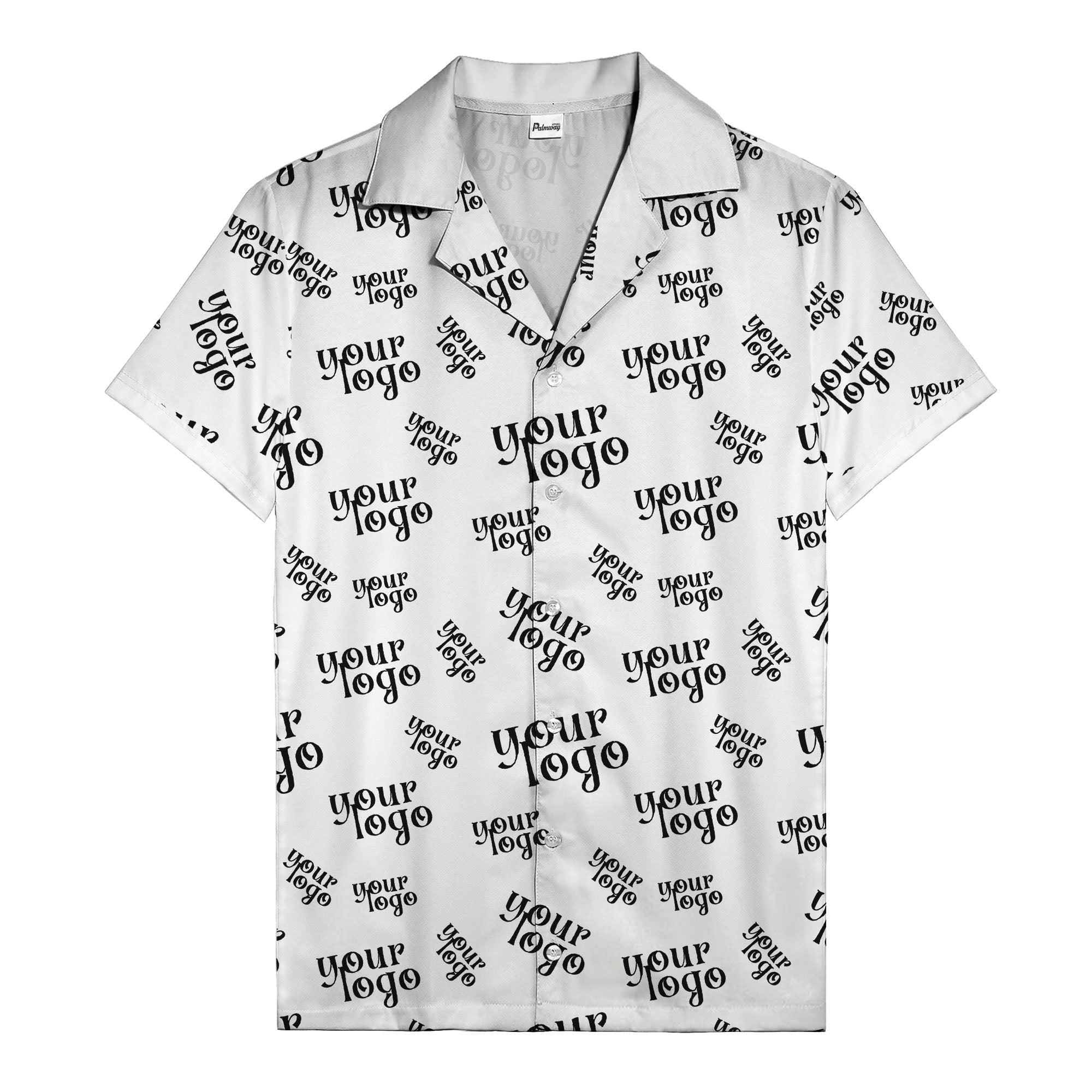 custom logo repeat typography hawaiian shirt for personalized style