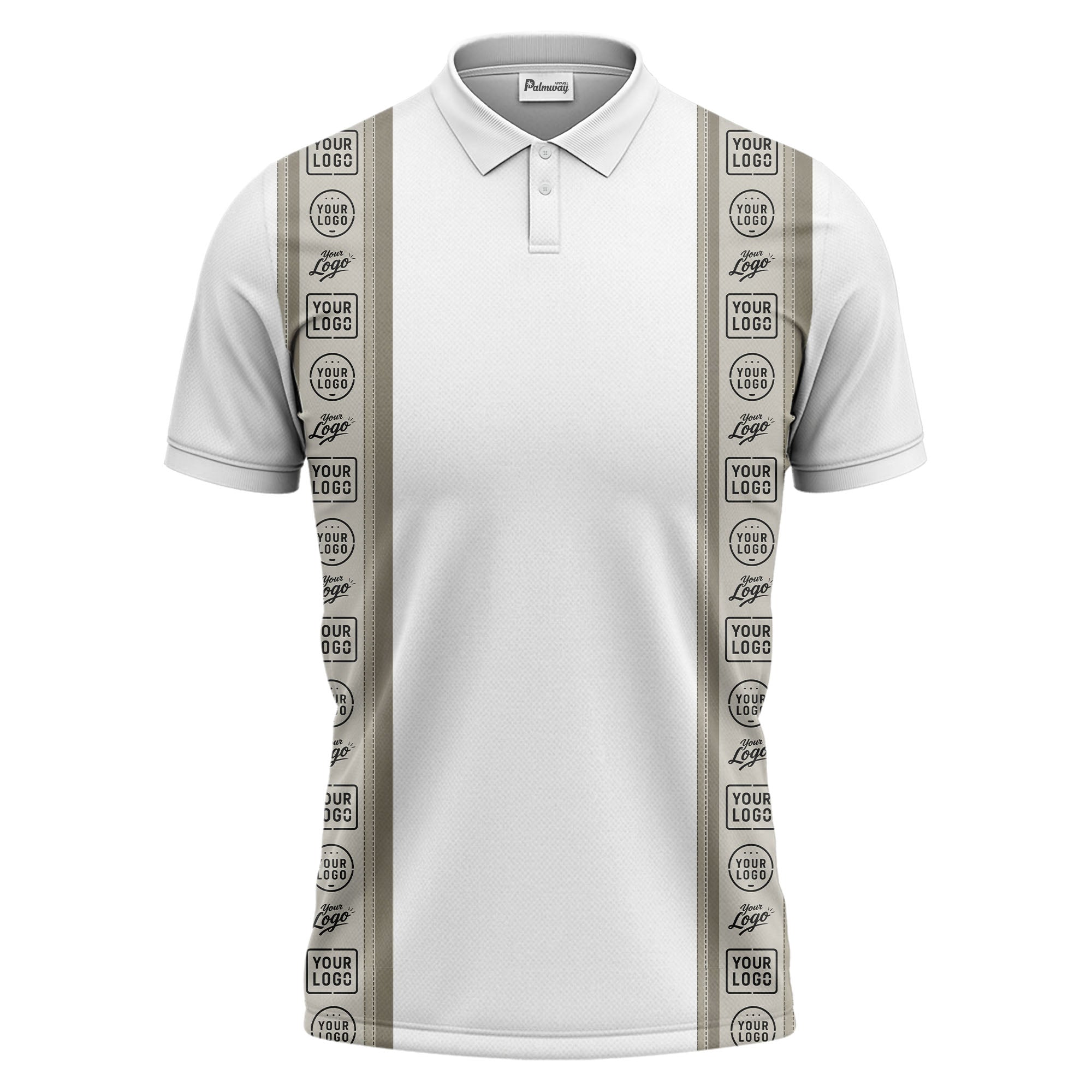 custom logo vertical stripe polo shirt for men - professional branding