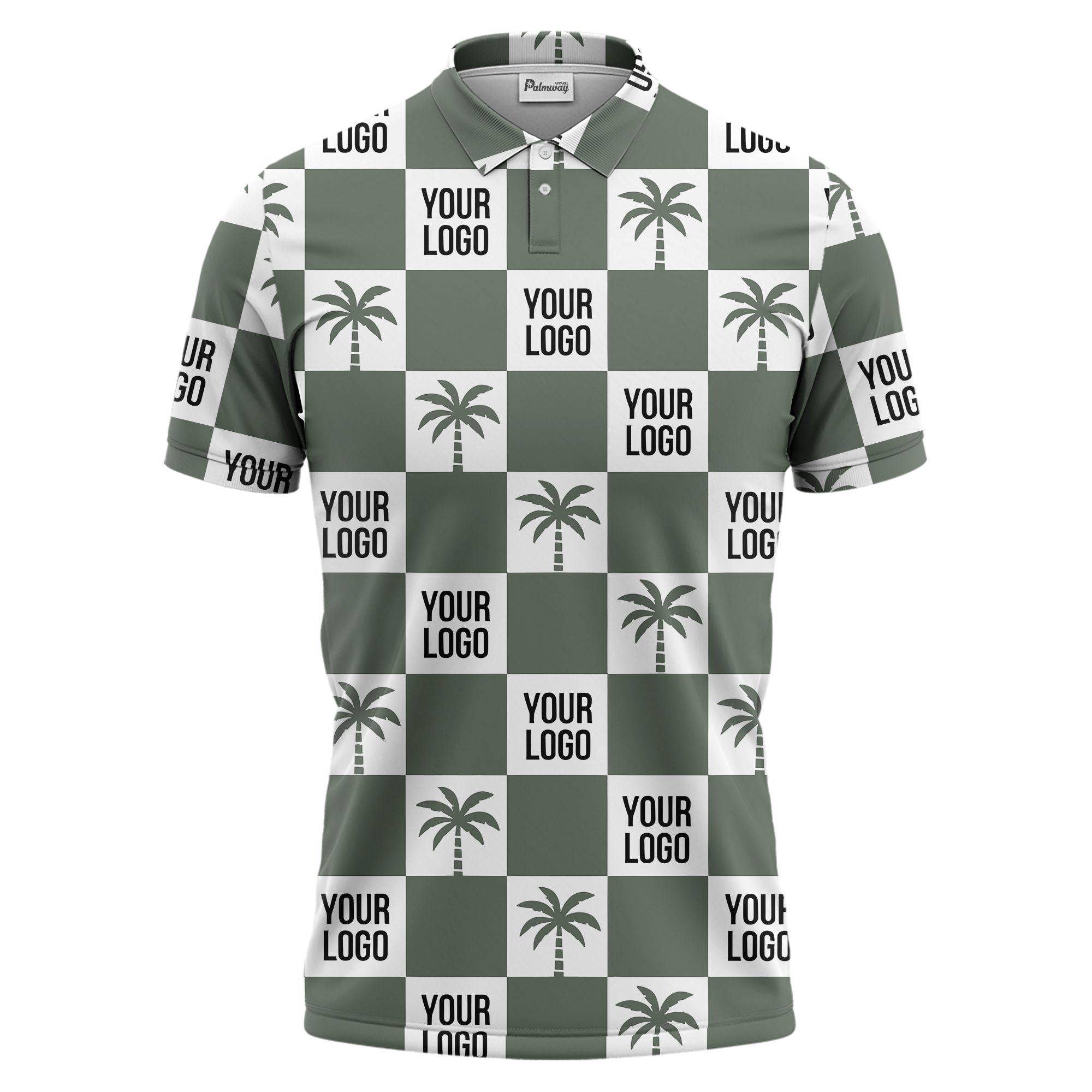 checkered palm tree polo shirt custom polo shirt
