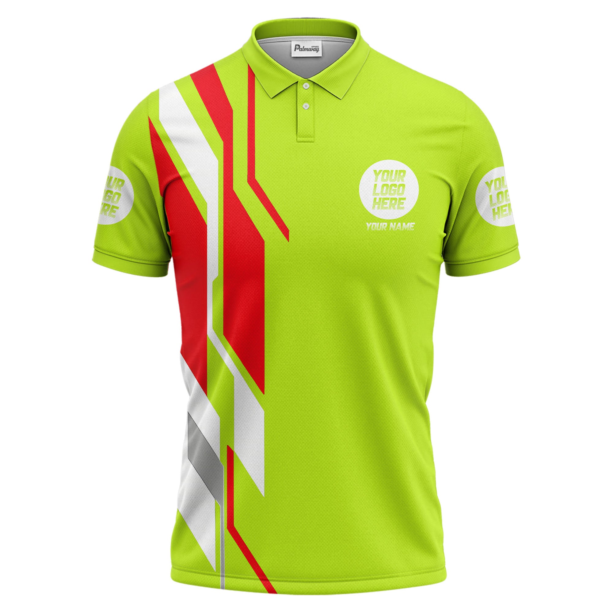 custom multi color geometric abstract modern men's performance polo shirt