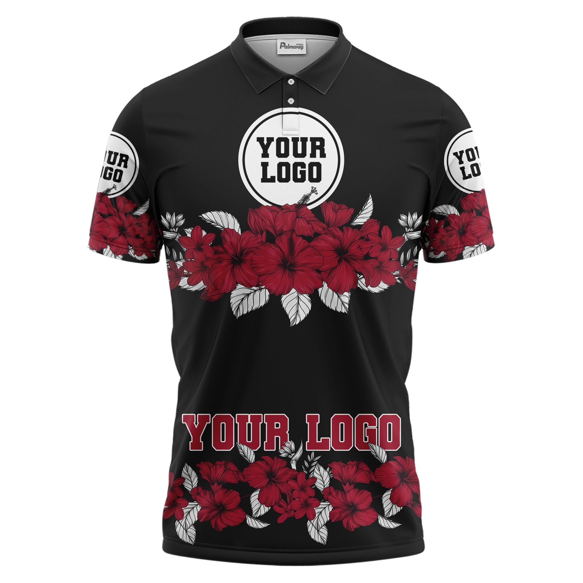 hibiscus floral polo shirt hawaiian shirt