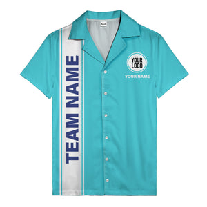 custom team logo striped black hawaiian shirt for spirit days