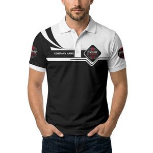 diamond stripe custom logo corporate polo shirt