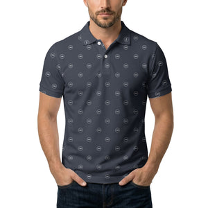 Illustrated Monogram Circles Logo Repeat Polo Shirt For Professional Uniform Style