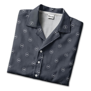 Minimalist Navy Geometric Circles Logo Polo Shirt For Modern Men