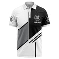 modern diagonal stripe custom logo men's golf polo shirt