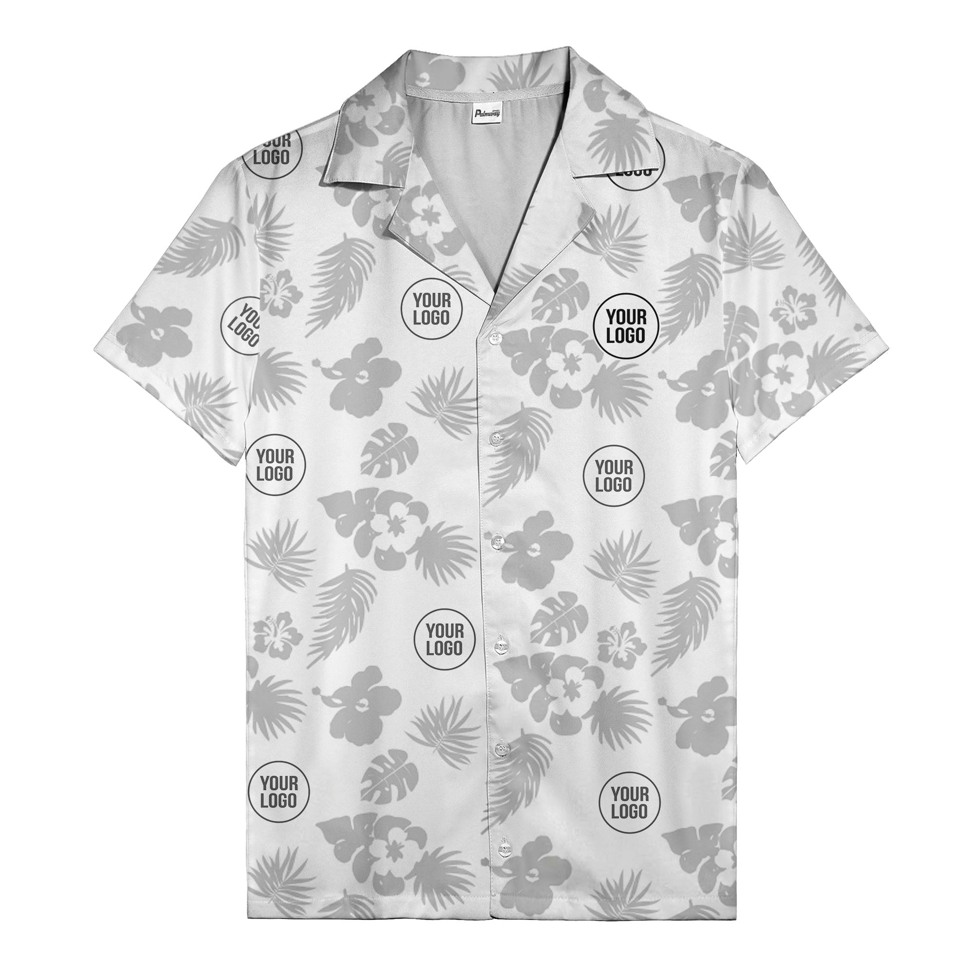 monochrome tropical flowers and leaves hawaiian shirt for men